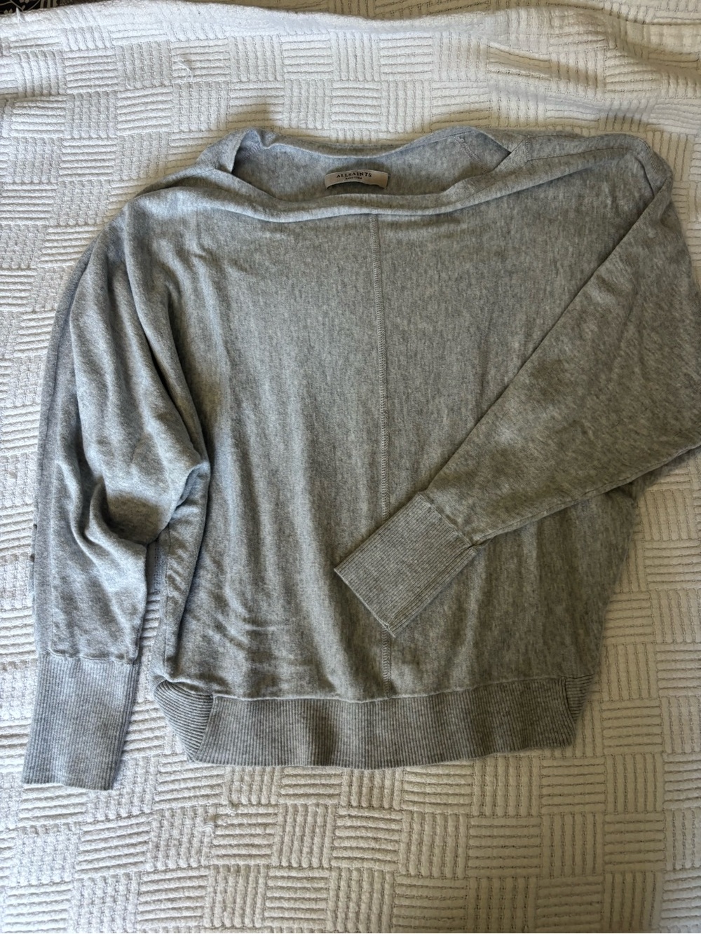 All Saints Gray Women's Boatneck Sweater